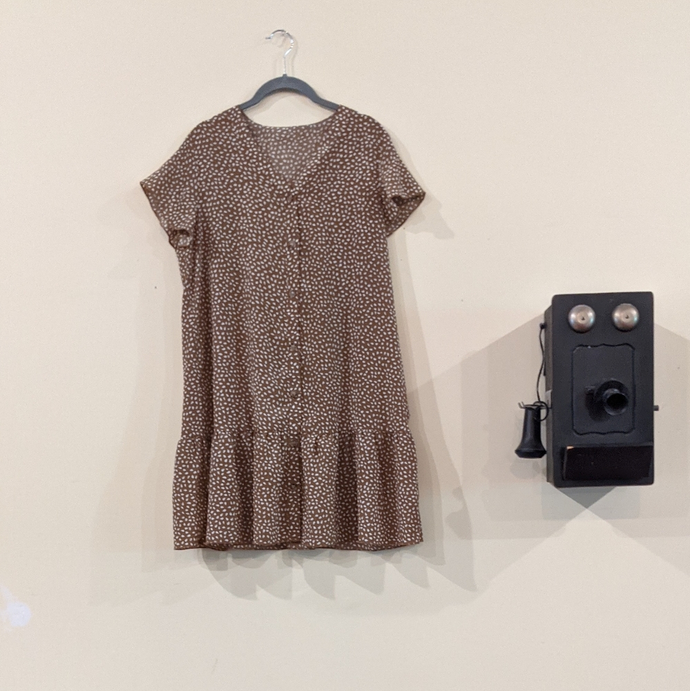 Taupe and White Dress